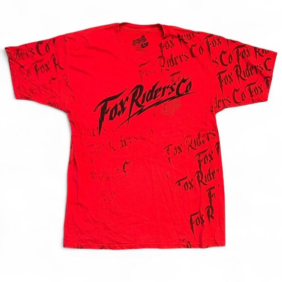 Fox Racing Other - Vtg Fox Riders Co Racing Red Short Sleeve Y2K Retro Style Shirt Men's Size Large